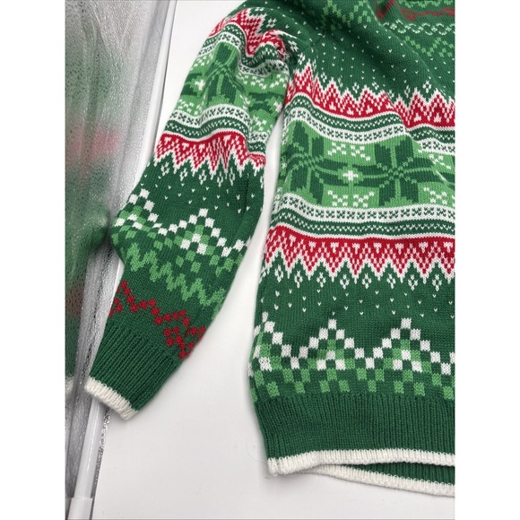 Holiday Time Christmas Moood Ugly Sweater Cow Bell Size Medium Heifer Green - Picture 11 of 15